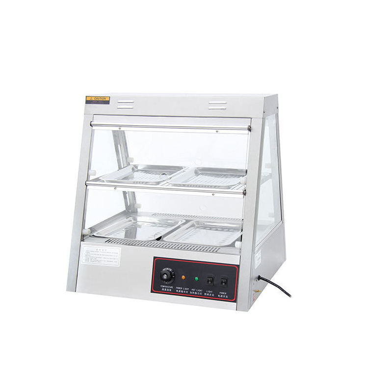 Commercial Food Display Warmer Showcase Stainless Steel Hot Food Display Warmer