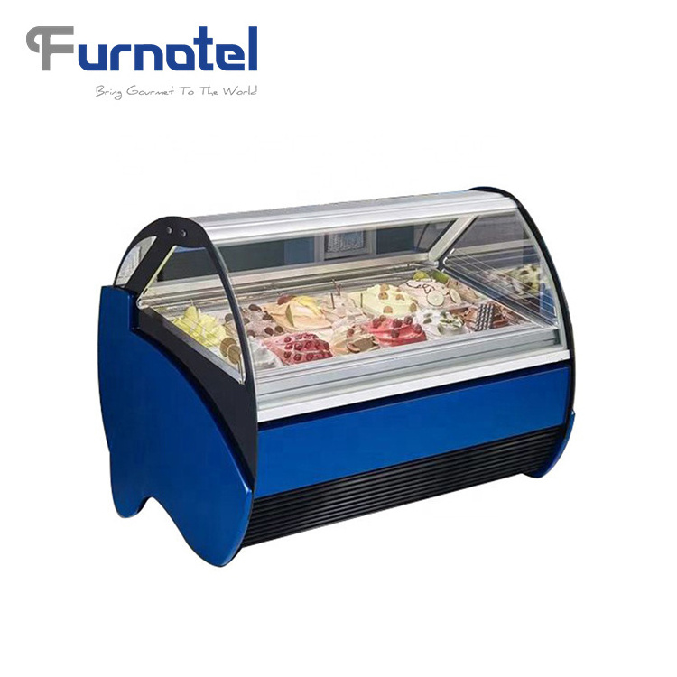 Ice Cream Display Refrigerator Gelato Ice Cream Showsace Display Freezer