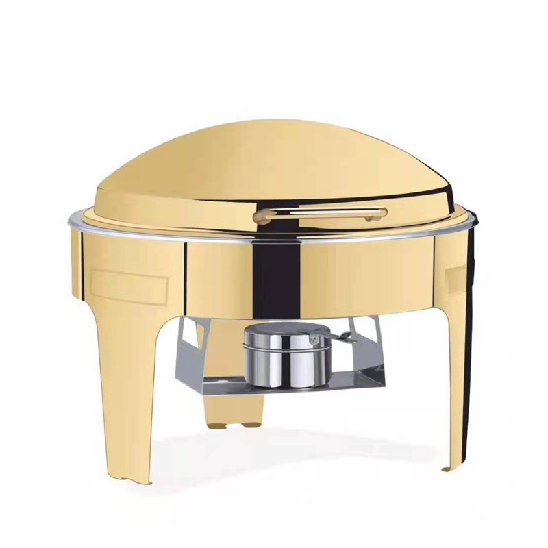 Wholesale Buffet Container Round Gold Chafing Dish Food Warmer for Catering