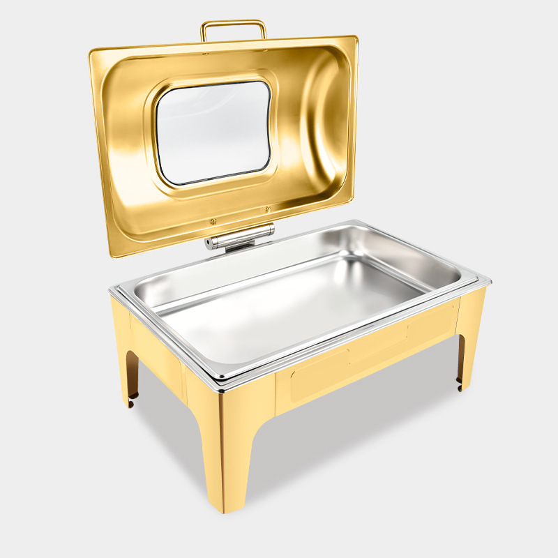 Wholesale Buffet Container Round Gold Chafing Dish Food Warmer for Catering