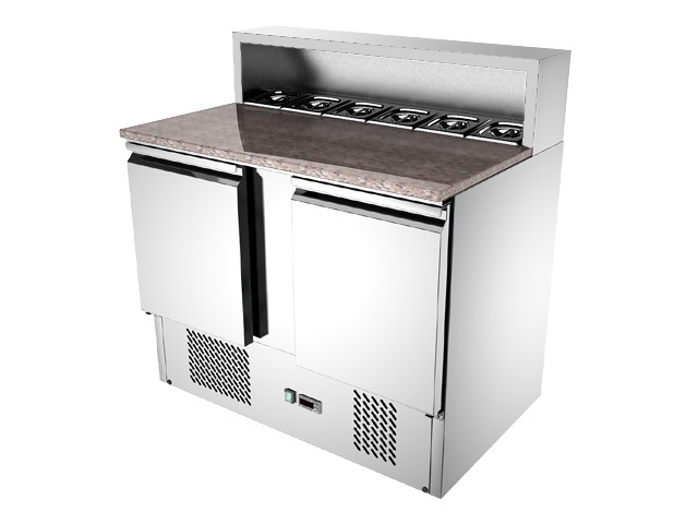 3 Doors Fancooling Salad Bar Display Counter Refrigeration Equipment Salad Prep Table Refrigerated Refrigerator