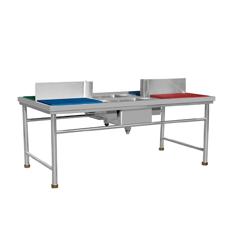 1800mm Stainless Steel Fish Cleaning Work Table With Sink and Chopping Board