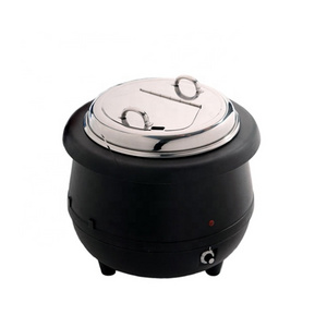 C105 10L Round Black Countertop Food / Soup Kettle / Buffet Electric Soup Pot Warmer