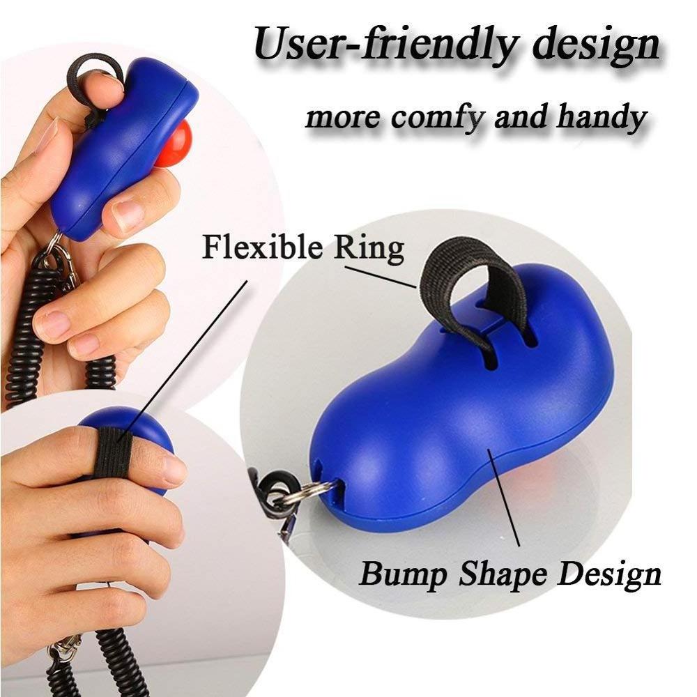 Wholesale Big Button Pet Clickers Dog Training Clicker with Finger Wrist Strap