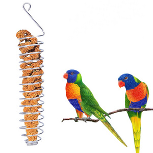 New Parrot  Bird Cage Feeding Device  Birds Training Stainless Steel hanging bird feeder