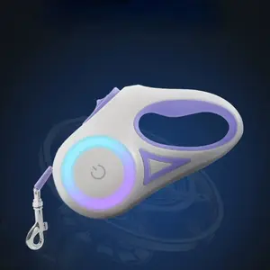 5M/3M LED Flashlight Pet Leash Retractable Lighted Night Outdoor Walking Non-Slip Handle Dog Supplies