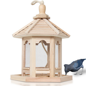 Creative outdoor bird feeder bird house Wooden crafts pastoral style bird house