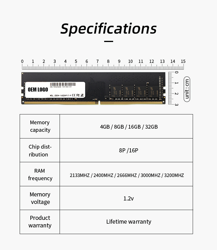 FurryLife Wholesale Desktop Computer RAM 2133MHz 2400MHZ 2666MHZ DDR4 4GB