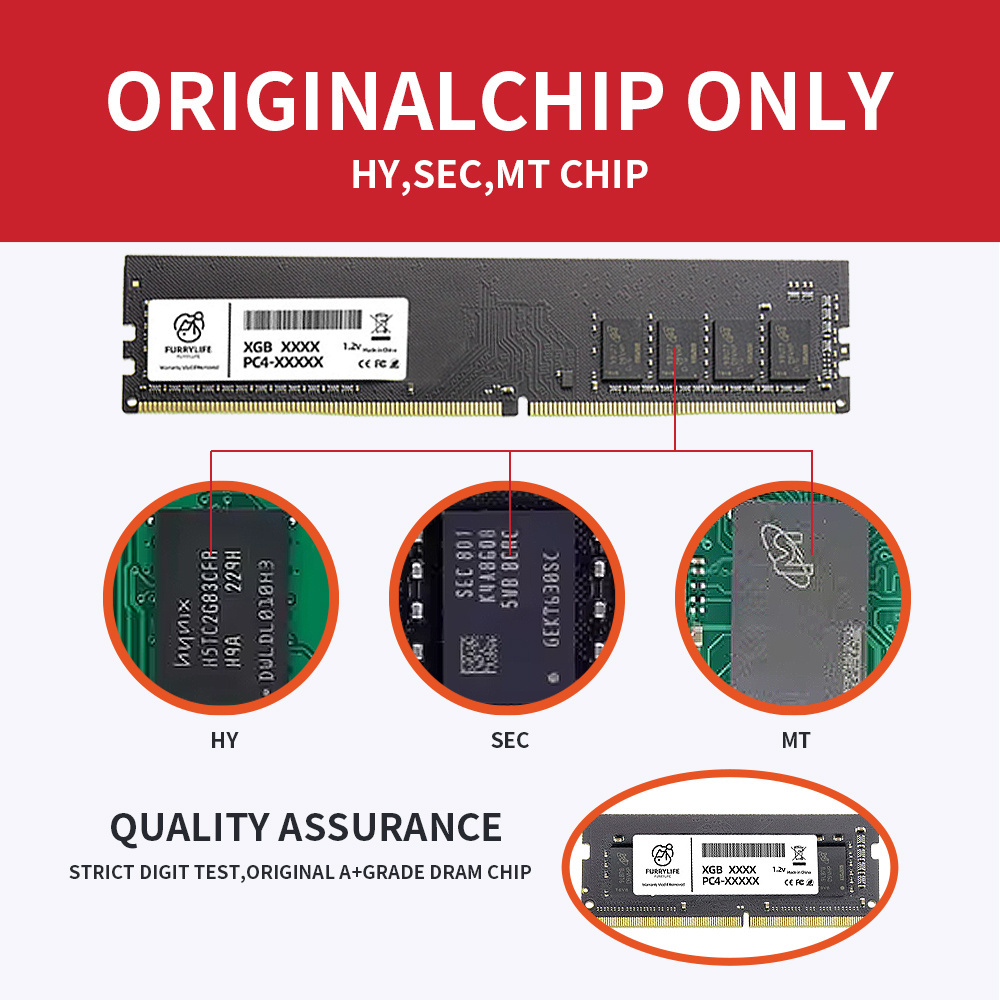 FurryLife Wholesale Desktop Computer RAM 2133MHz 2400MHZ 2666MHZ DDR4 4GB