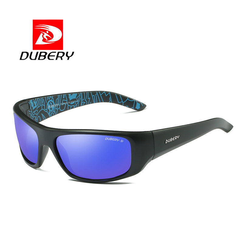 DUBERY Sports Style Sunglasses Men Polarized Driving Night Vision Lens Sunglasses Travel Goggles Shades Male Gafas PC CE TAC