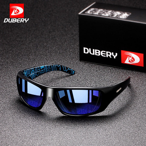 DUBERY Sports Style Sunglasses Men Polarized Driving Night Vision Lens Sunglasses Travel Goggles Shades Male Gafas PC CE TAC