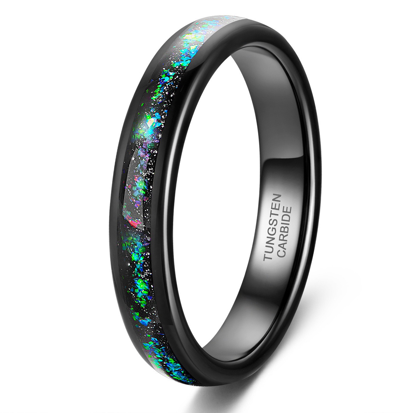 Luxury wedding jewelry tungsten ring Galaxy series Australian gem turquoise ring stainless steel men rings