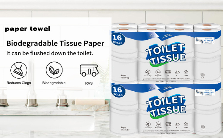 Wholesale Custom Hygienic 3 Ply Bathroom Tissue Paper Toilet Paper 4 Ply Flushable Toliet Paper