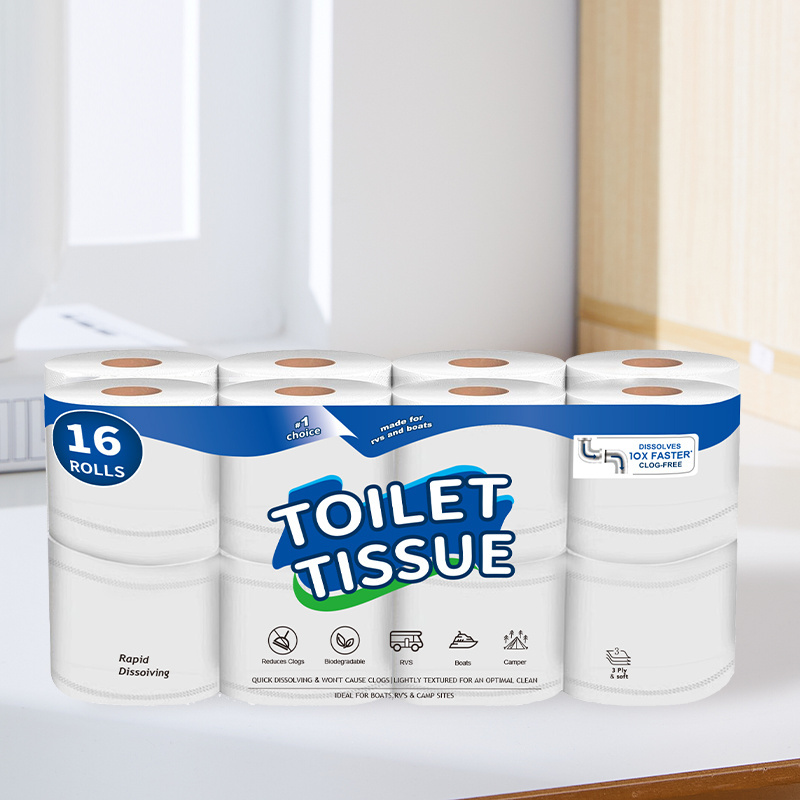 Wholesale Custom Hygienic 3 Ply Bathroom Tissue Paper Toilet Paper 4 Ply Flushable Toliet Paper