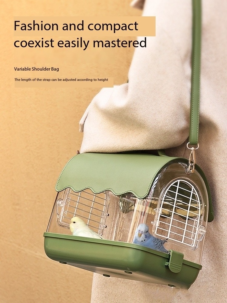 Bird Carrier Backpack with Perch, Transparent Travel Bird Cage Bag Lightweight with Shade Cover, Visible Window for Parrots