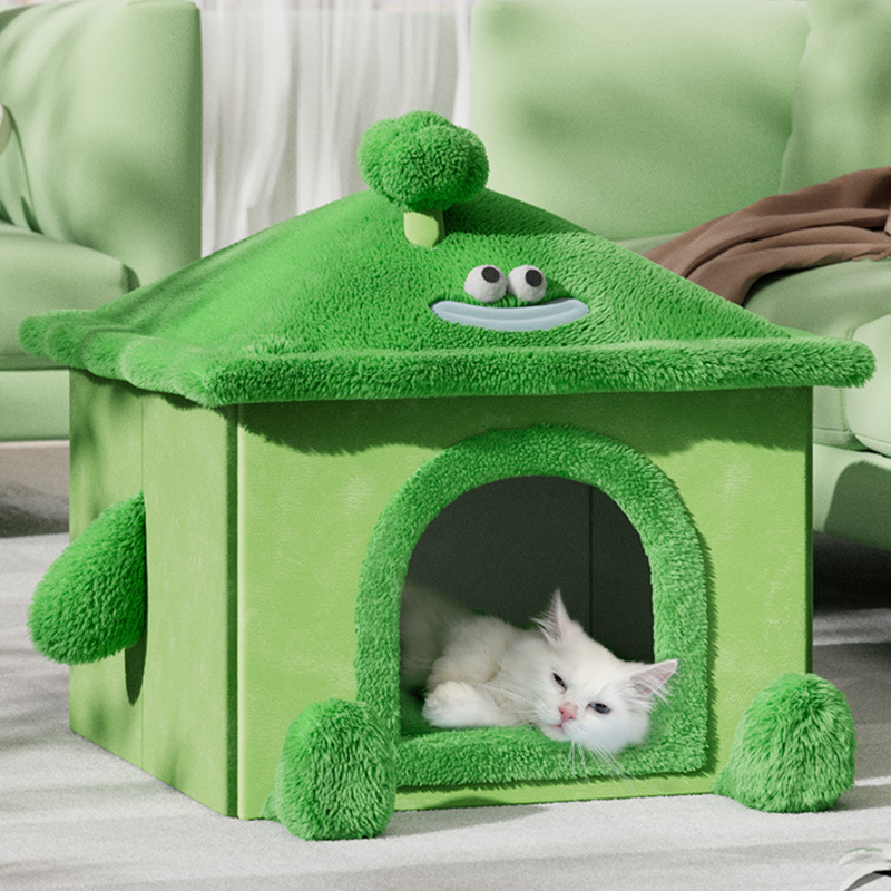 Winter Washable Warm Dog House Cat Bed Tent for Small Dog Cat Nest Kitten Teddy Comfortable Sofa Cushion Pet Supplies