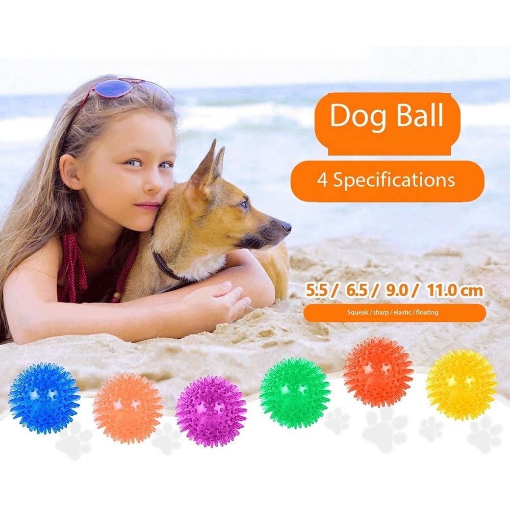 Squeaky Balls for Dogs Small Light Up Ball Pet Toys Rubber Bouncy Fetch Ball Glow in The Dark Interactive For Puppies Cats