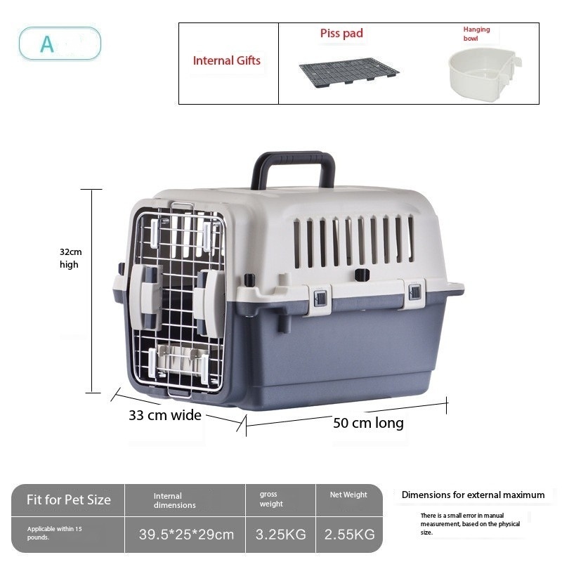 Plastic Dog Kennels Rolling, Airline Approved Wire Door Travel Dog Crate, Dog Carriers for Small Dogs Medium Dogs