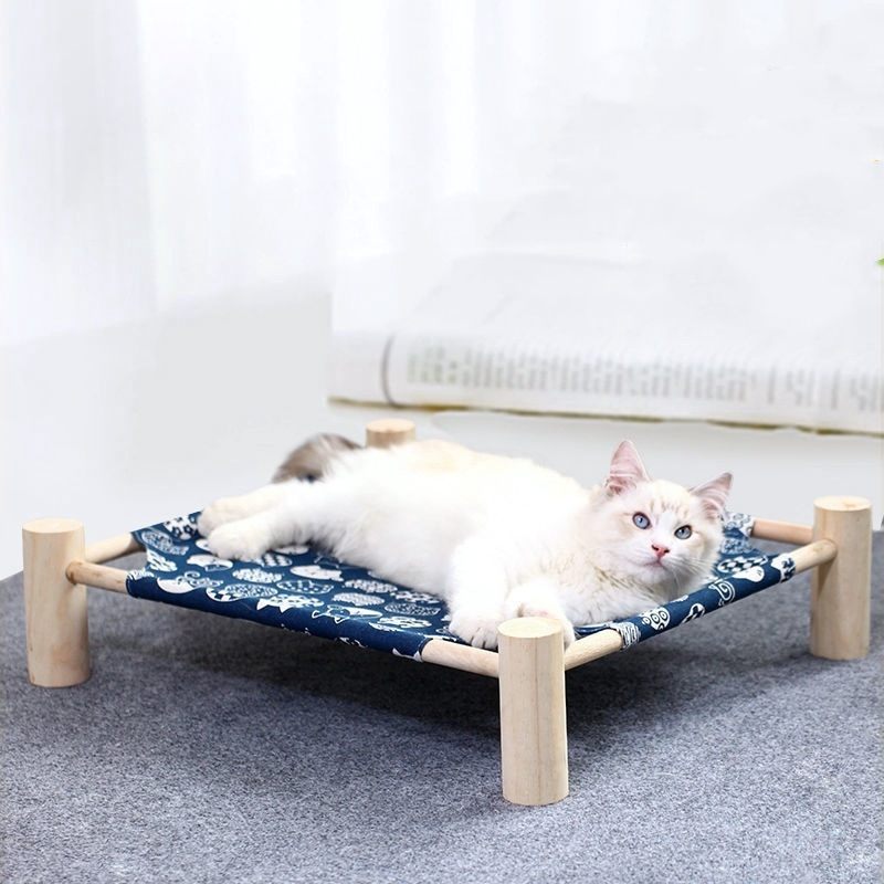 Factory Wholesale New Summer Pet Sofa Hammock Wooden Pet Camping Bed For Cat and Dog