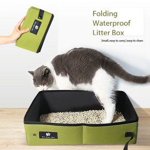 Travel Litter Box, Cat Portable Litter Box, Foldable Travel Litter Box for Cats in Car