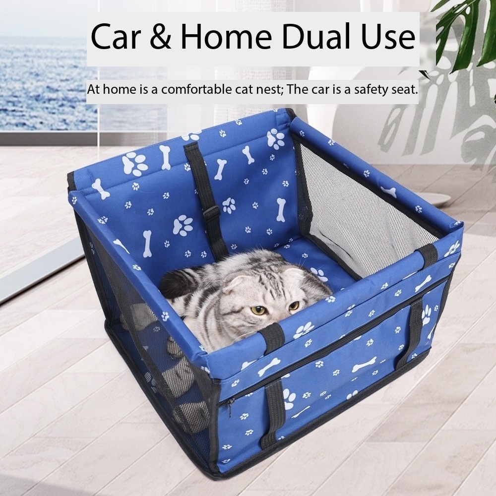 Dog Car Seat Puppy Portable Pet Booster Car Seat with Clip-On Safety Leash and PVC Support Pipe for Small Medium Large Dogs