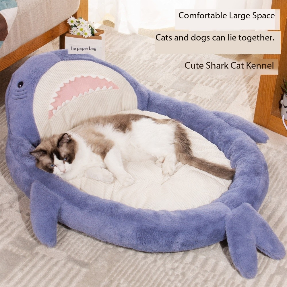 1.6kg Shark Dog Couch Bed for Comfortable Sleep, Removable Washable Cover Dog Sofa Bed, Pet Sofa For Indoor