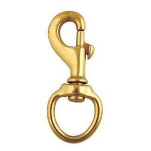 225B Solid Brass Dog Leash Snap Hook