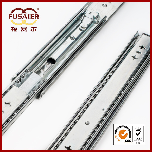 Foshan 53mm full extension 250lb 120kg Lock-In Lock-Out Locking kitchen slide heavy duty telescopic drawer slides for industrial