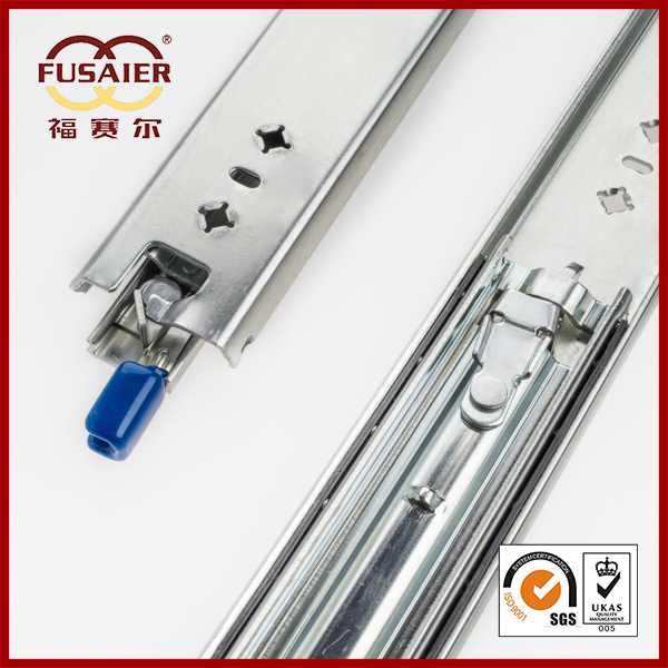 Foshan 53mm full extension 250lb 120kg Lock-In Lock-Out Locking kitchen slide heavy duty telescopic drawer slides for industrial