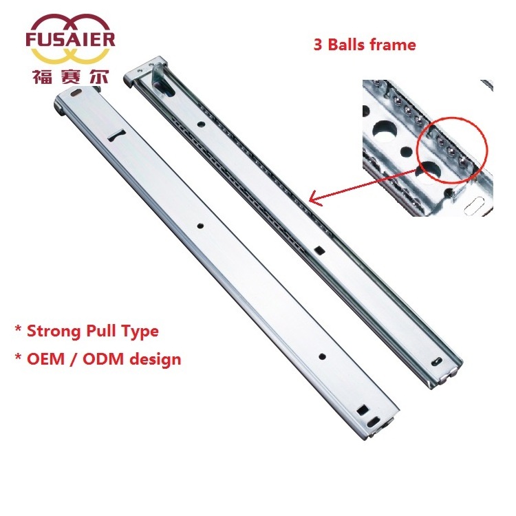 Foshan Factory 35mm single extension strong pull center side mounting slide Pocket Door Slides