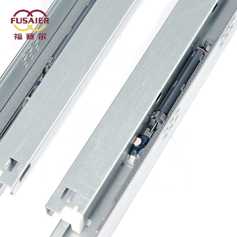 3 fold damper basket drawers channel push to open hidden telescopic rails soft close undermount concealed drawer slide