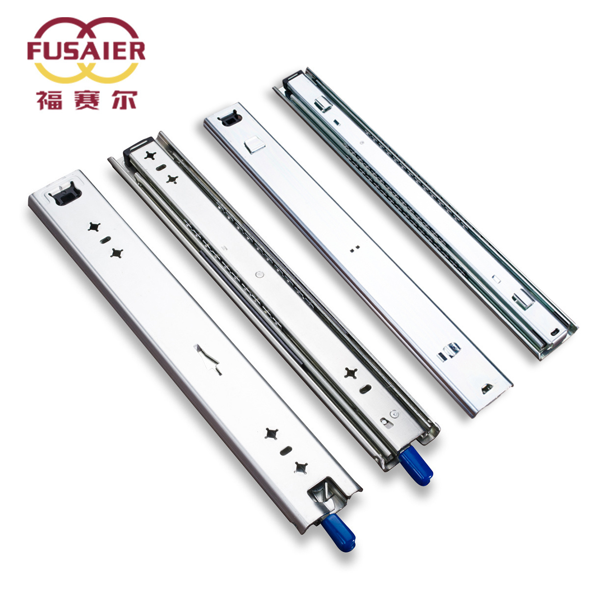 53mm Soft Closing With bayonet lock handle Heavy Duty Telescopic Channel   Kitchen Cabinet Tool Box Drawer Slides rail