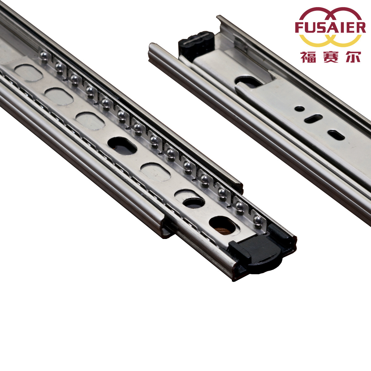 FUSAIER slide 45mm full extension stainless steel SS201 SS430 SS403 material furniture slide drawer slide rails