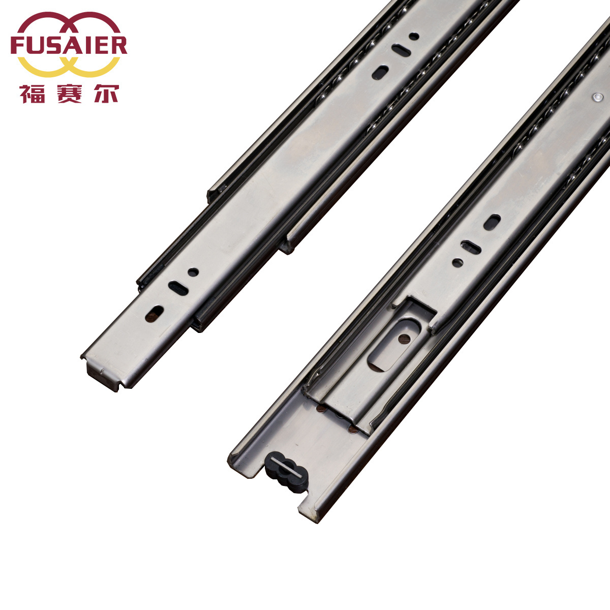 FUSAIER slide 45mm full extension stainless steel SS201 SS430 SS403 material furniture slide drawer slide rails