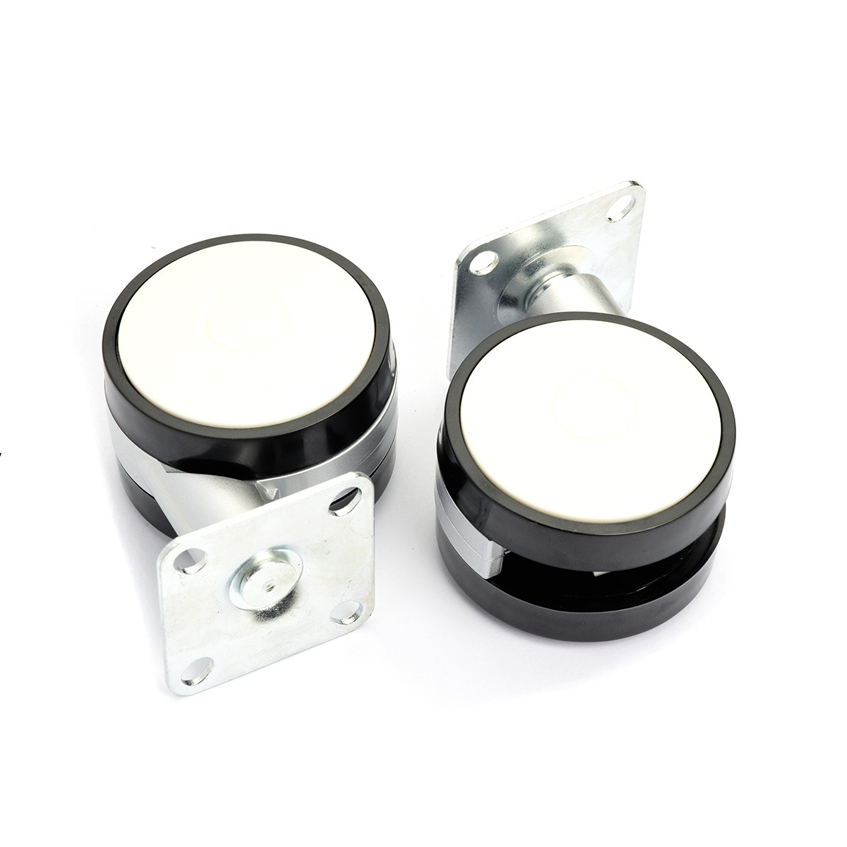 plastic wheel cups 60mm Plate with brake furniture castor ball caster wheel for sofa swivel office chair wheels caster