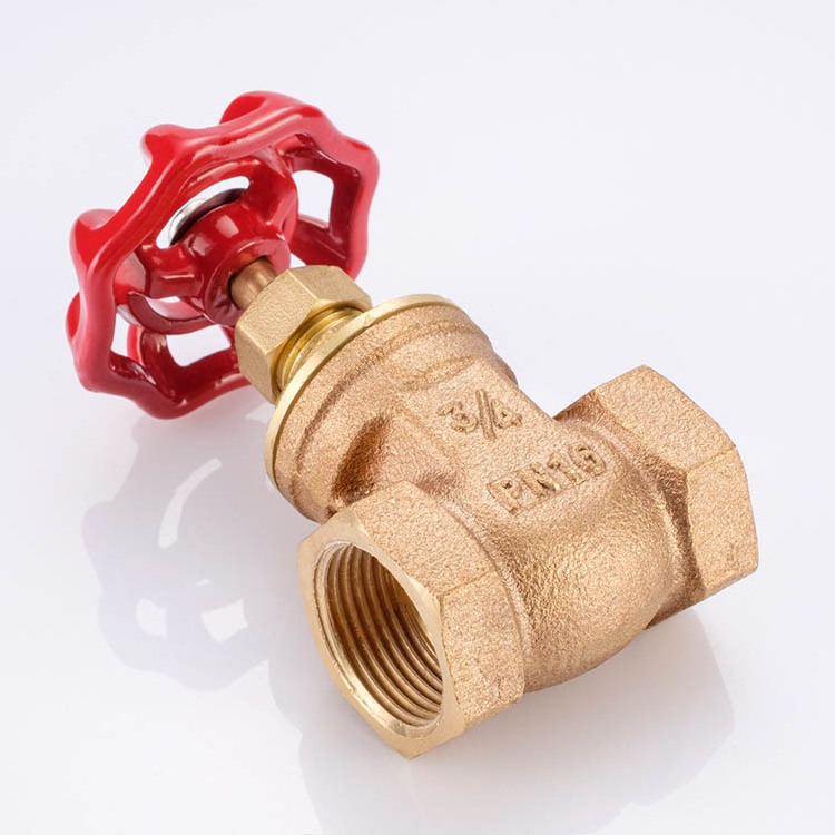 1/2 inch to 6 inch bronze gate valves pn16 3 inches with red wheel handle