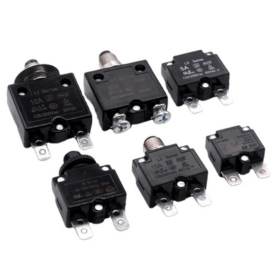 Push to Reset 24V 50V 5A 10A 20A 25A DC L1 L2 L3 Series Miniature Thermal Resettable Overload Protector Circuit Breaker Switch