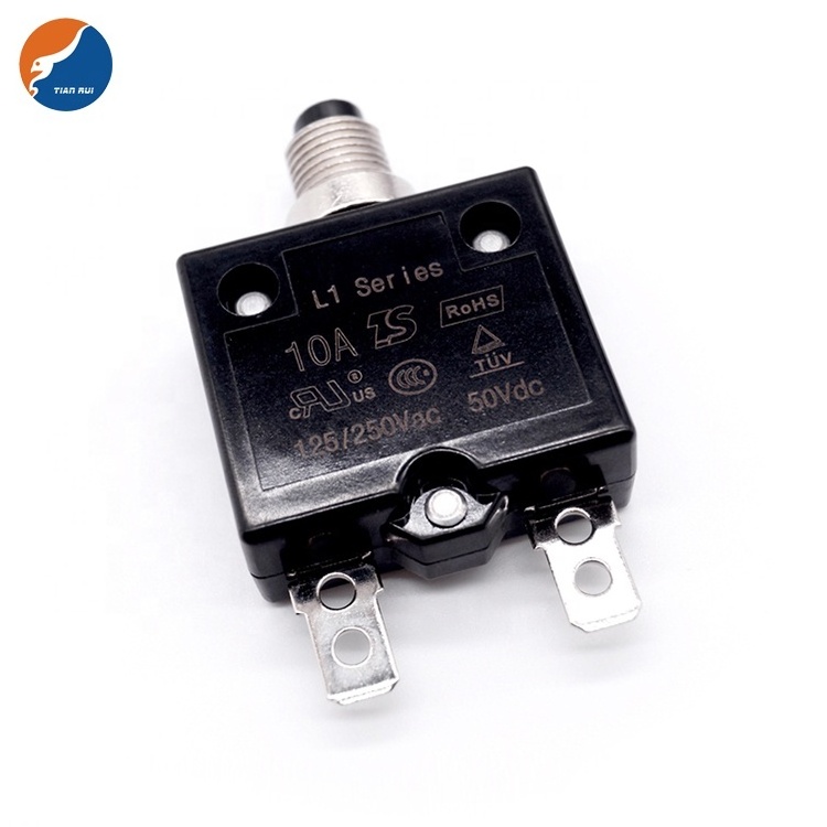 Push to Reset 24V 50V 5A 10A 20A 25A DC L1 L2 L3 Series Miniature Thermal Resettable Overload Protector Circuit Breaker Switch