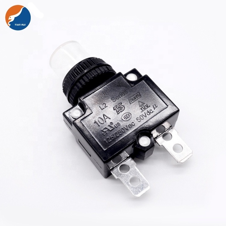 Push to Reset 24V 50V 5A 10A 20A 25A DC L1 L2 L3 Series Miniature Thermal Resettable Overload Protector Circuit Breaker Switch