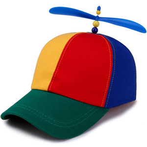 New design Child Adjustable Propeller Ball Baseball Cap Dragonfly Top Multi Color Patchwork Funny cap for kids