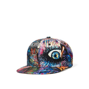 high quality New Spring Summer Graffiti Printed Hip Hop Hat Men Women Flat Cap Baseball Cap