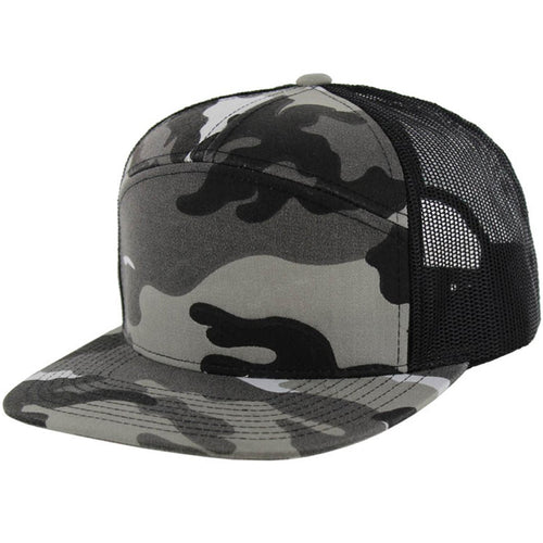 Custom  Wholesale  Vintage Snapback Cap  Old  Camo Trucker Richardson  Flat Bill  Vintage  Hat  7 Panel Hat Waterproof