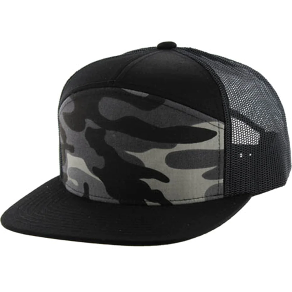 Custom  Wholesale  Vintage Snapback Cap  Old  Camo Trucker Richardson  Flat Bill  Vintage  Hat  7 Panel Hat Waterproof