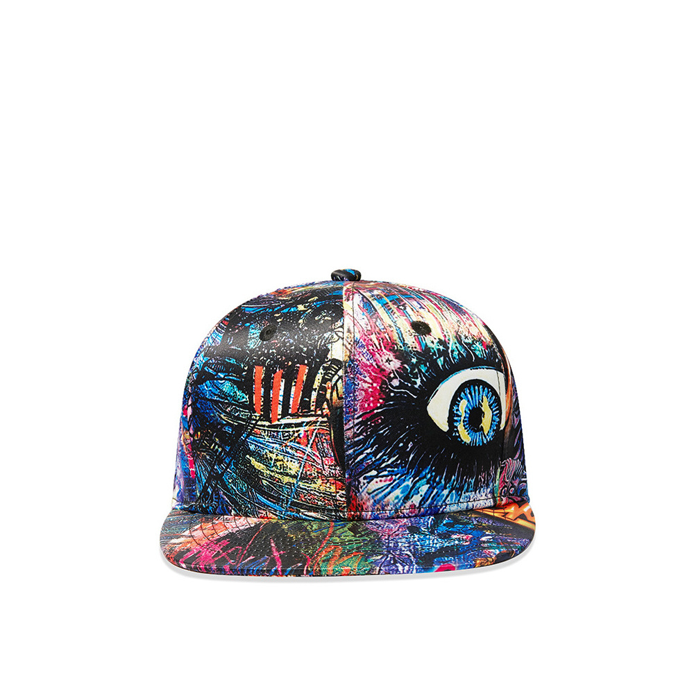 high quality New Spring Summer Graffiti Printed Hip Hop Hat Men Women Flat Cap Baseball Cap