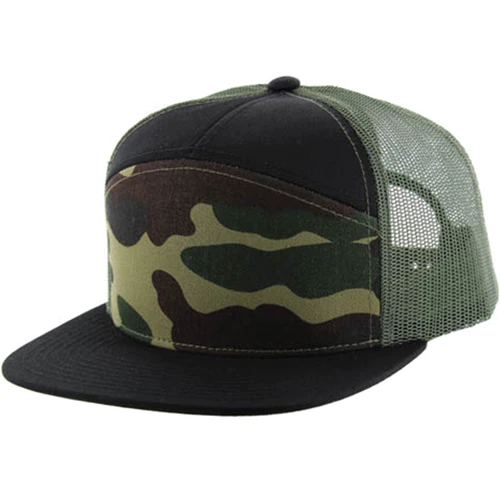 Custom  Wholesale  Vintage Snapback Cap  Old  Camo Trucker Richardson  Flat Bill  Vintage  Hat  7 Panel Hat Waterproof