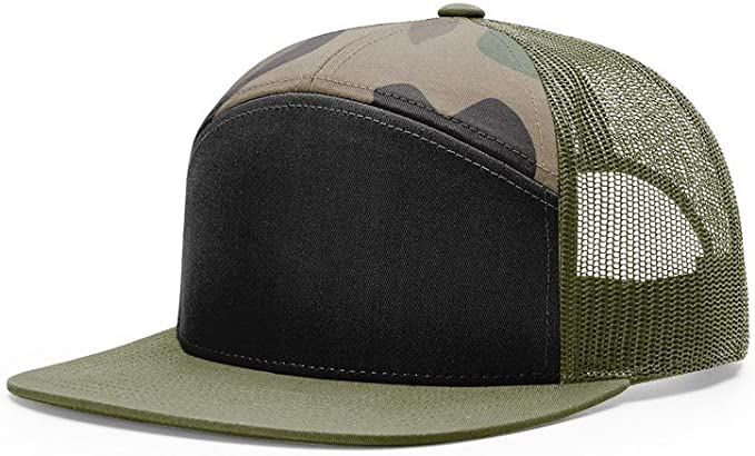 Custom  Wholesale  Vintage Snapback Cap  Old  Camo Trucker Richardson  Flat Bill  Vintage  Hat  7 Panel Hat Waterproof