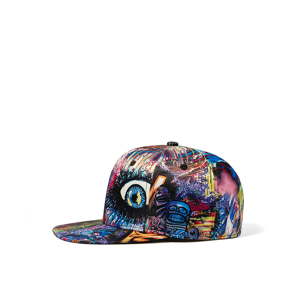 high quality New Spring Summer Graffiti Printed Hip Hop Hat Men Women Flat Cap Baseball Cap