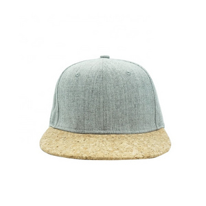 Custom Fashion 6 Panel Wool Blend Cap Plain Baseball Caps and Hats Wood Brim Snapback Cap