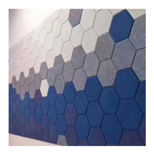 Customizable 3D Hexagon Wall Panel Polyester Fiber Hexagon PET Panel Ceiling Hexagon Acoustic Panel