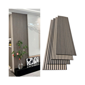 Akupanel 3D Pet Polyester Fiber Acoustic Ceiling Panels Soundproof Acoustic Sound Proofing Wall Panels Wood Slat Acoustic Panels